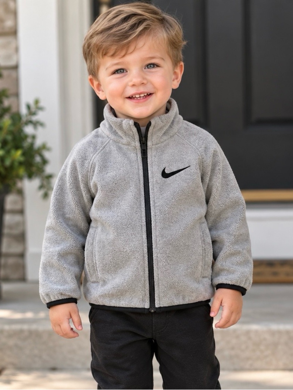 Nike Grey Fleece Zip Jacket Boys Size 2T NWT
